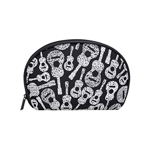 LORVIES Music Themed Cosmetic Bag - Guitar Print Makeup Pouch for Women, Travel Toiletry Organizer Case - Perfect for Concerts, Travel & Daily Use