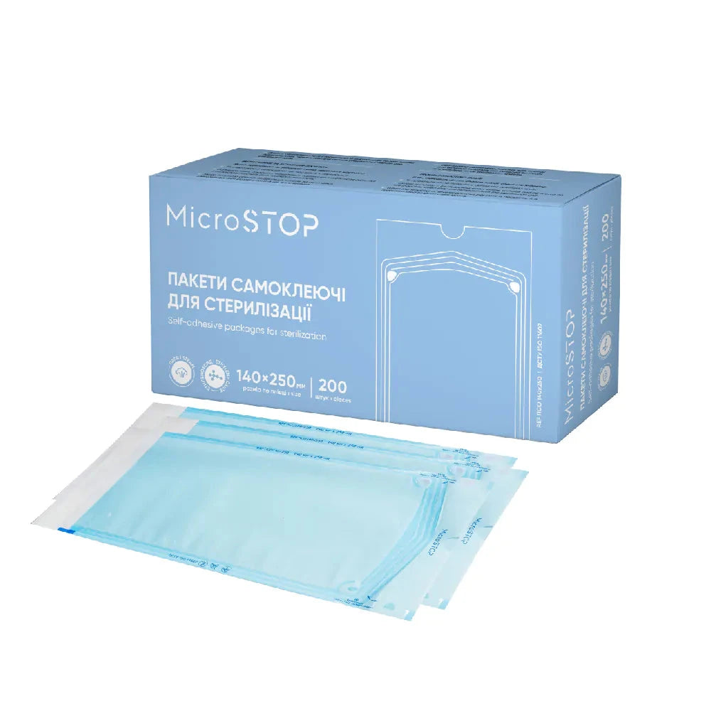Autoclave Sterilization Pouches Self Adhesive 140x250mm (200 Pcs) - Medical Grade for Dental, Tattoo & Hospital Use