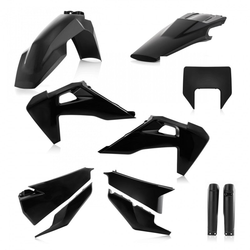 Acerbis Full Plastic Kit for Husqvarna TE150i TE300i FE350s FE501s 2020-2023 Models - Black | Dirt Bike Replacement Parts for Off-Road & Trail Riding