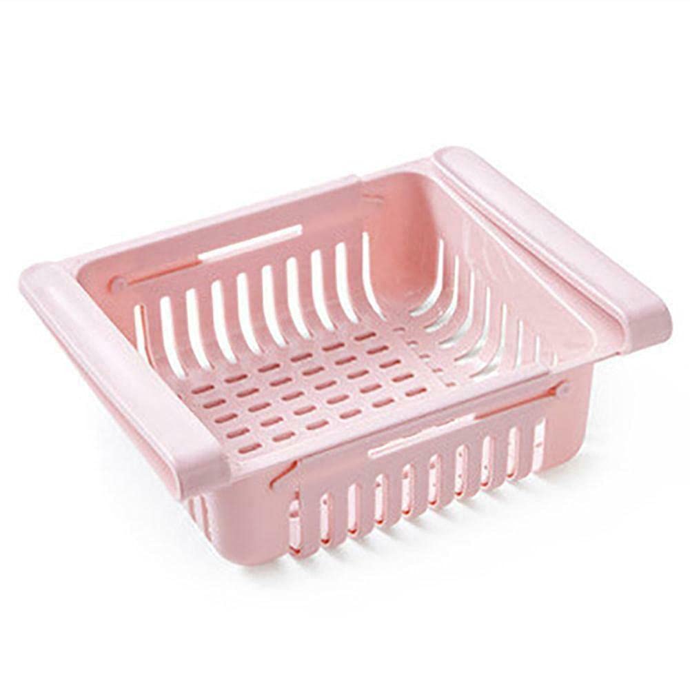 ScreenM Adjustable Refrigerator Storage Rack - Pink Fridge Drawer Organizer for Kitchen Utensils, Drawer Dividers & Storage Solutions - Perfect for Fridge, Pantry & Countertop Organization