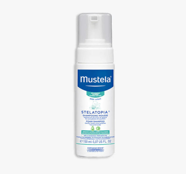 Mustela Stelatopia Foaming Shampoo for Eczema-Prone Skin - 5.07 oz | Gentle Baby & Kids Shampoo for Sensitive Skin | Soothes Dry, Itchy Scalp | Perfect for Bath Time & Daily Care