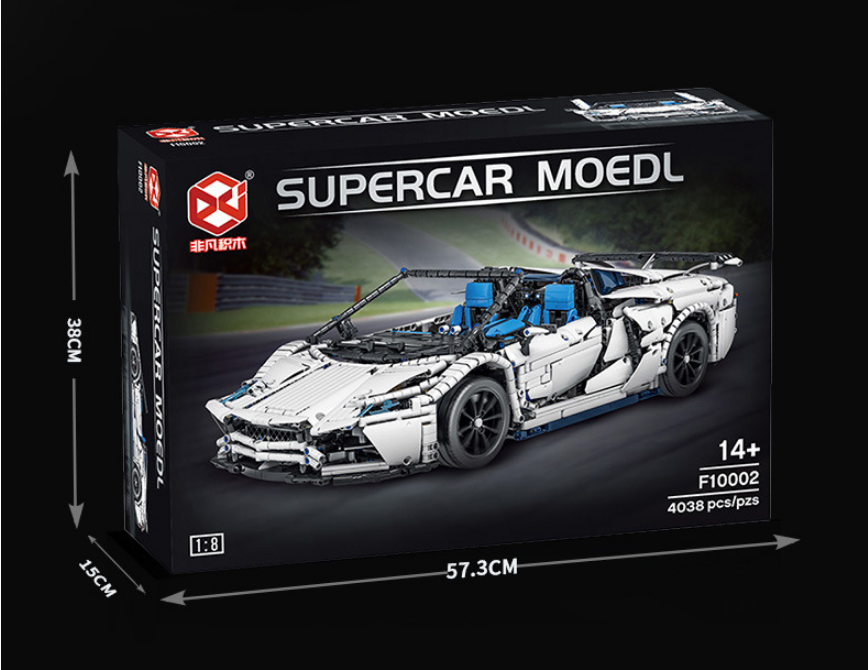 4038PCS F10002 Convertible Lamborghini SVJ 1:8 Scale Model Building Kit - Premium Collector's Car Toy for Adults & Teens - Perfect for Home Display, Office Decor, and Gift Giving