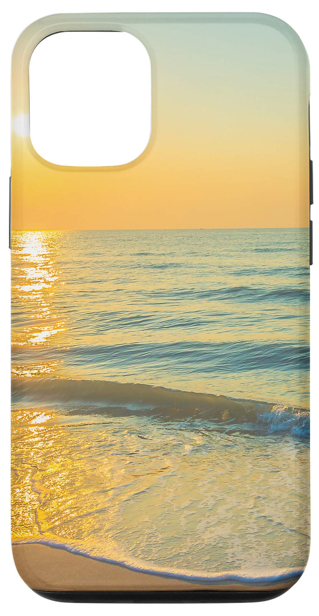 iPhone 12/12 Pro Case - Tropical Sunset Ocean Wave Design, Shockproof Protective Phone Cover - Perfect for Beach Vacations, Surfing Trips & Summer Travel Accessories