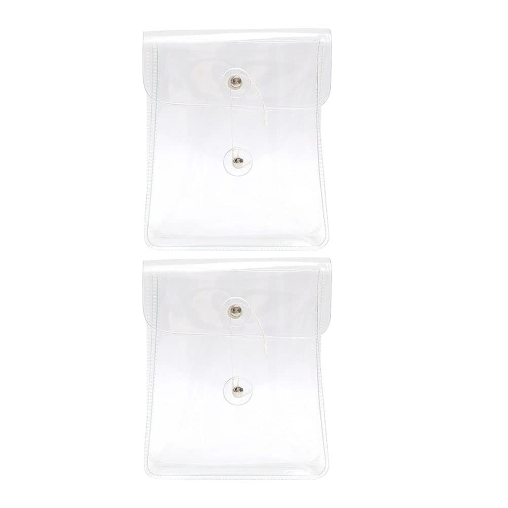 Yardwe 2-Pack Clear Plastic Storage Bags - Waterproof Organizer Pouch for Stationery, Makeup, Travel Accessories & Small Items | Portable Cosmetic Bag for Home, Office, School & Travel Use