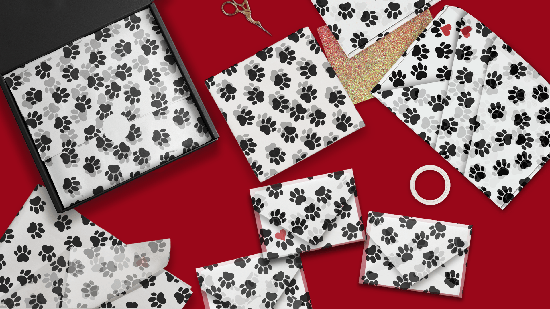Premium Paws Pattern Tissue Paper for Gift Bags - Cute Animal Print Wrapping Paper for Birthday, Baby Shower & Party Favors - Perfect for Pet Lovers & Themed Events