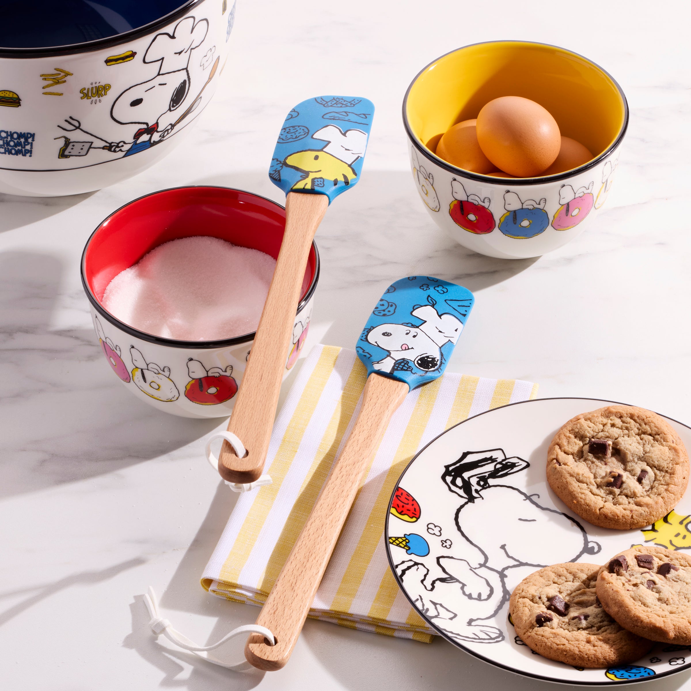 Chef Snoopy Spatulas Set of 2 - Blue Non-Stick Cooking Utensils for Baking, Flipping Pancakes & Grilling - Perfect Kitchen Gift for Snoopy Fans