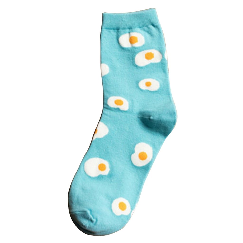 Cute Cartoon Egg Cloud Dog Paw Print Soft Socks for Women & Girls - Warm Elastic Winter Socks for Casual Wear, Home, and Gifts