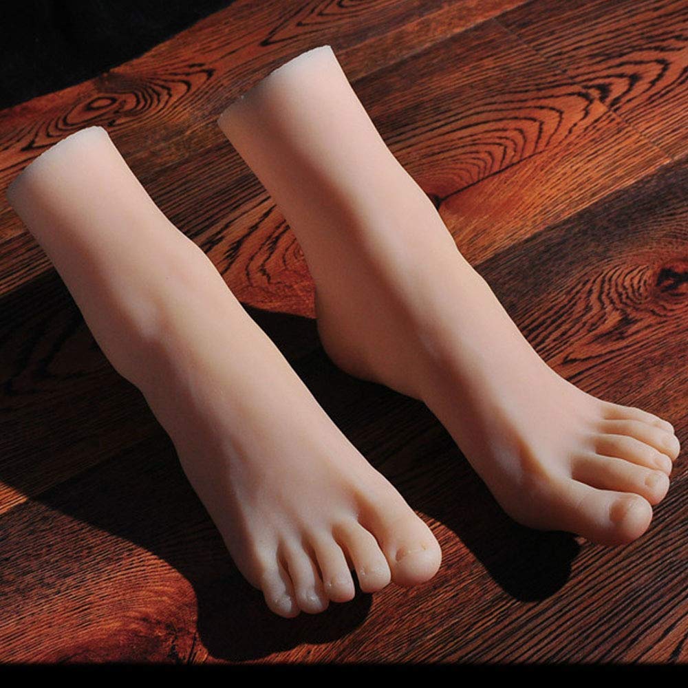 AFYH Silicone Female Mannequin Foot - Realistic Shoe Display for Women's Shoes, Socks & Jewelry - Perfect for Retail Stores, Photography & Foot Model Collection