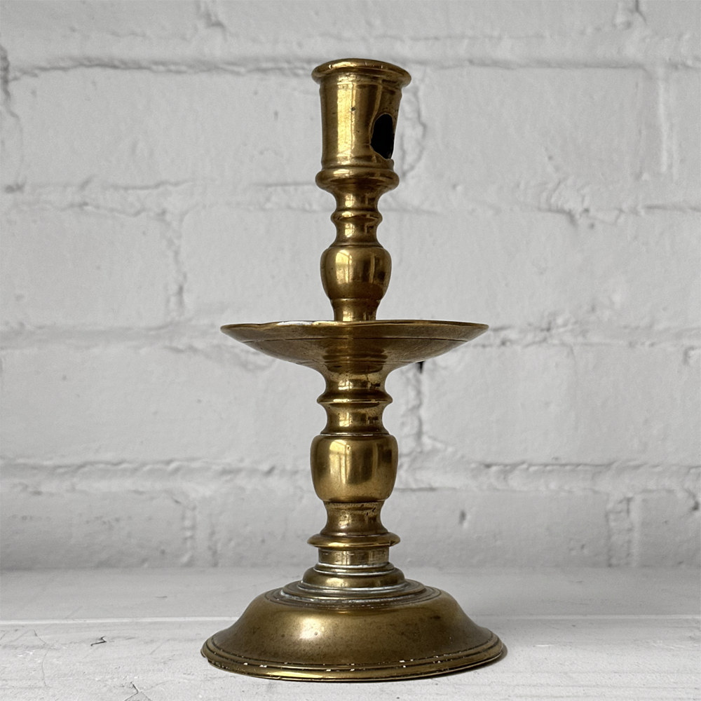 17th Century Heemskerk Brass Candlestick - Antique Dutch Candle Holder for Home Decor, Dining Table Centerpiece & Historical Reenactments