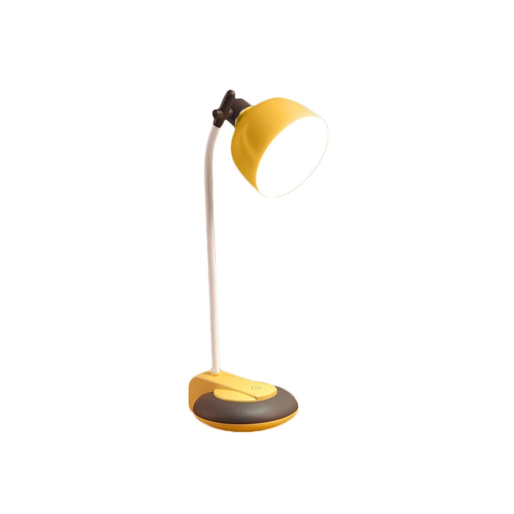 MEING USB Charging Eye Protection LED Desk Lamp - Adjustable Brightness Study Lamp for Dorm, Bedroom & Office (Yellow) | Perfect for Reading, Working & Night Light Use