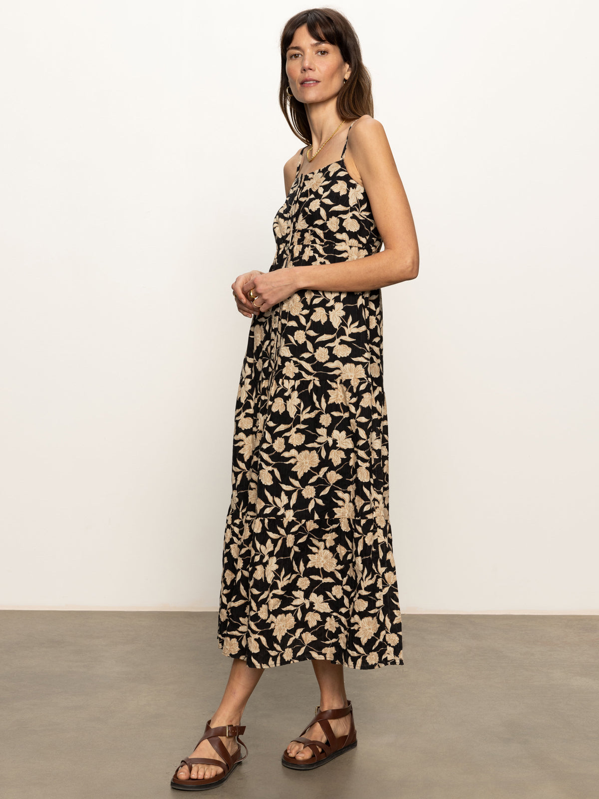 Tiered Picot Dress with Bandana Print - Flowy Boho Summer Dress for Women, Beach Vacation, Music Festival & Casual Outings