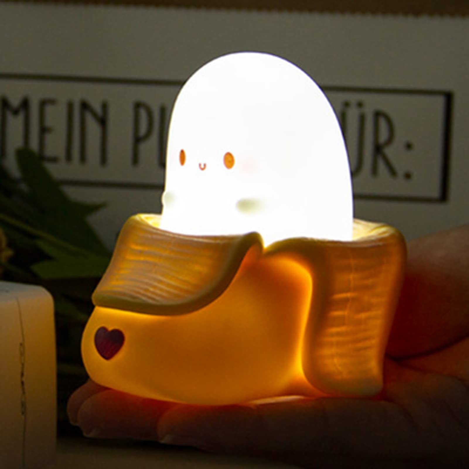 PERZOE Cartoon Banana Night Light for Kids - LED Desk Lamp for Bedroom, Nursery & Home Office - Soft Yellow Glow for Sleep Comfort & Decor (Perfect for Bedtime, Reading & Nighttime Safety)