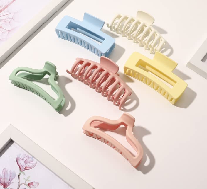 Trendy Macaron Hair Clips for Women - Acrylic Claw Clips for Thick Hair | Party & Daily Use