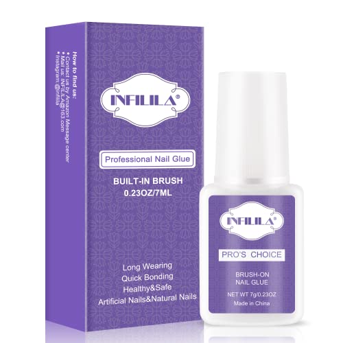 Professional Nail Glue for Acrylic & Press On Nails - Long Lasting 7ML for Salon & Home Use