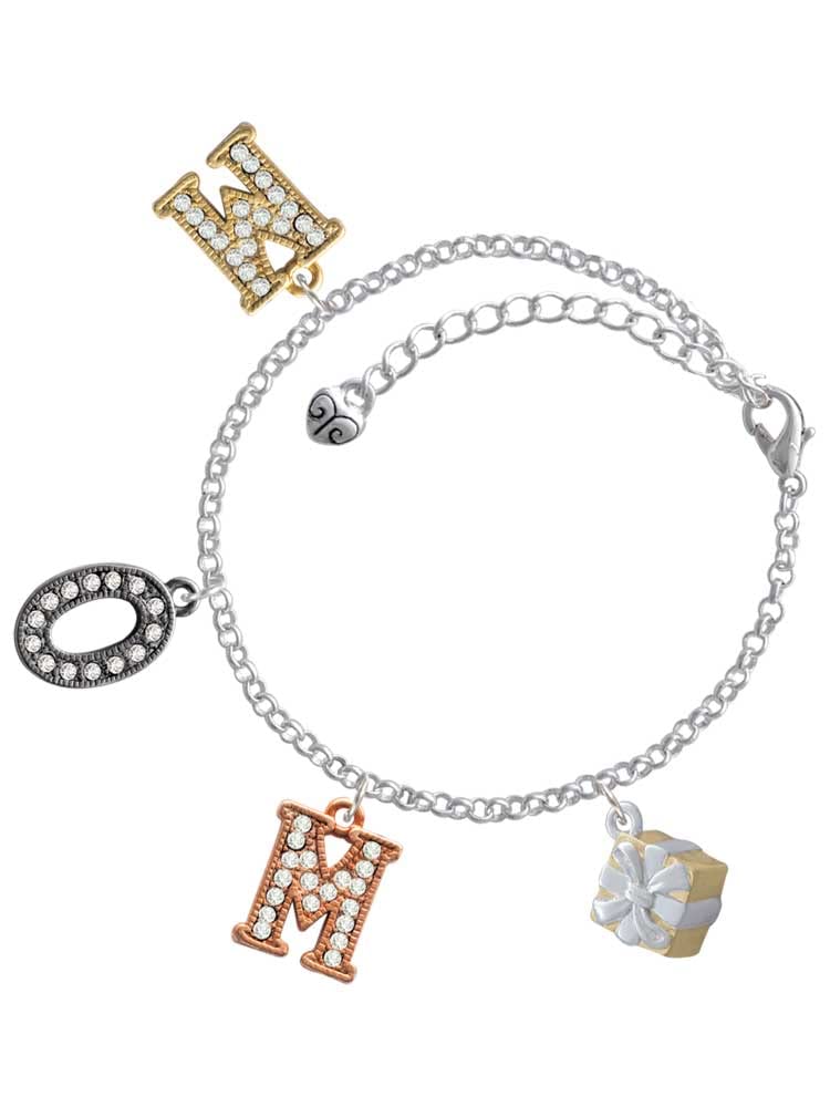 Delight Jewelry 3D Gift Box with Bow - Multi-Color Crystal Charm Bracelet for Mom, 6+2 Inch Extender | Perfect Birthday, Anniversary & Mother's Day Present