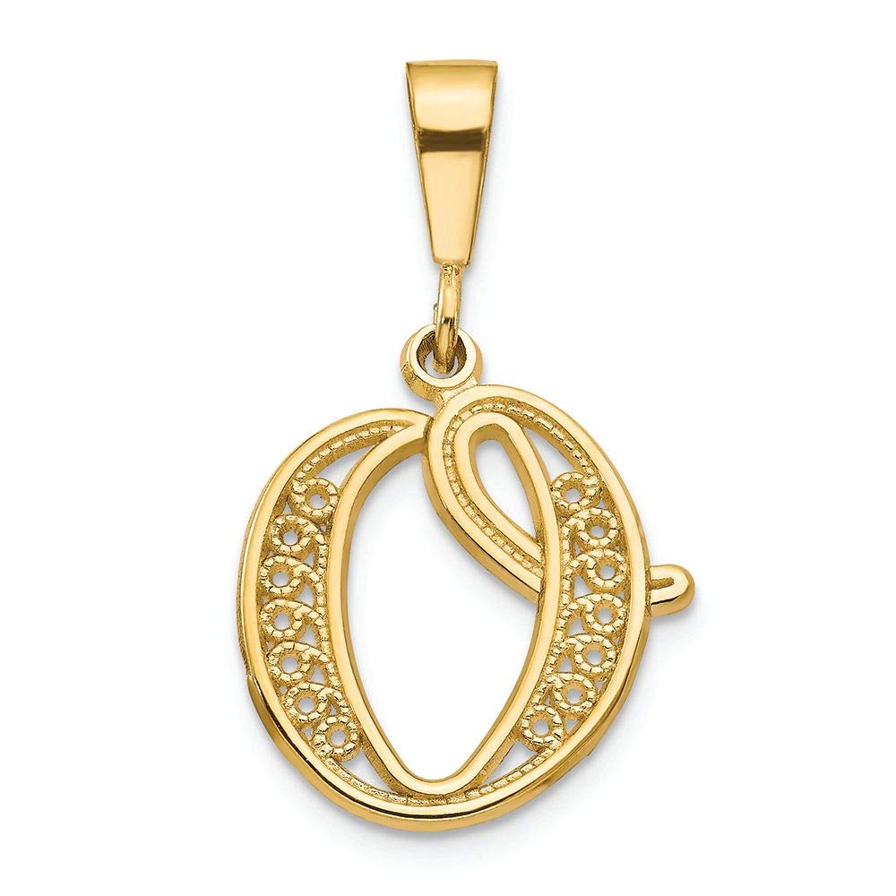 FJC Finejewelers 14k Yellow Gold Initial O Charm Pendant - Personalized Letter O Necklace for Women, Gift for Her, Birthday, Anniversary, Valentine's Day Jewelry