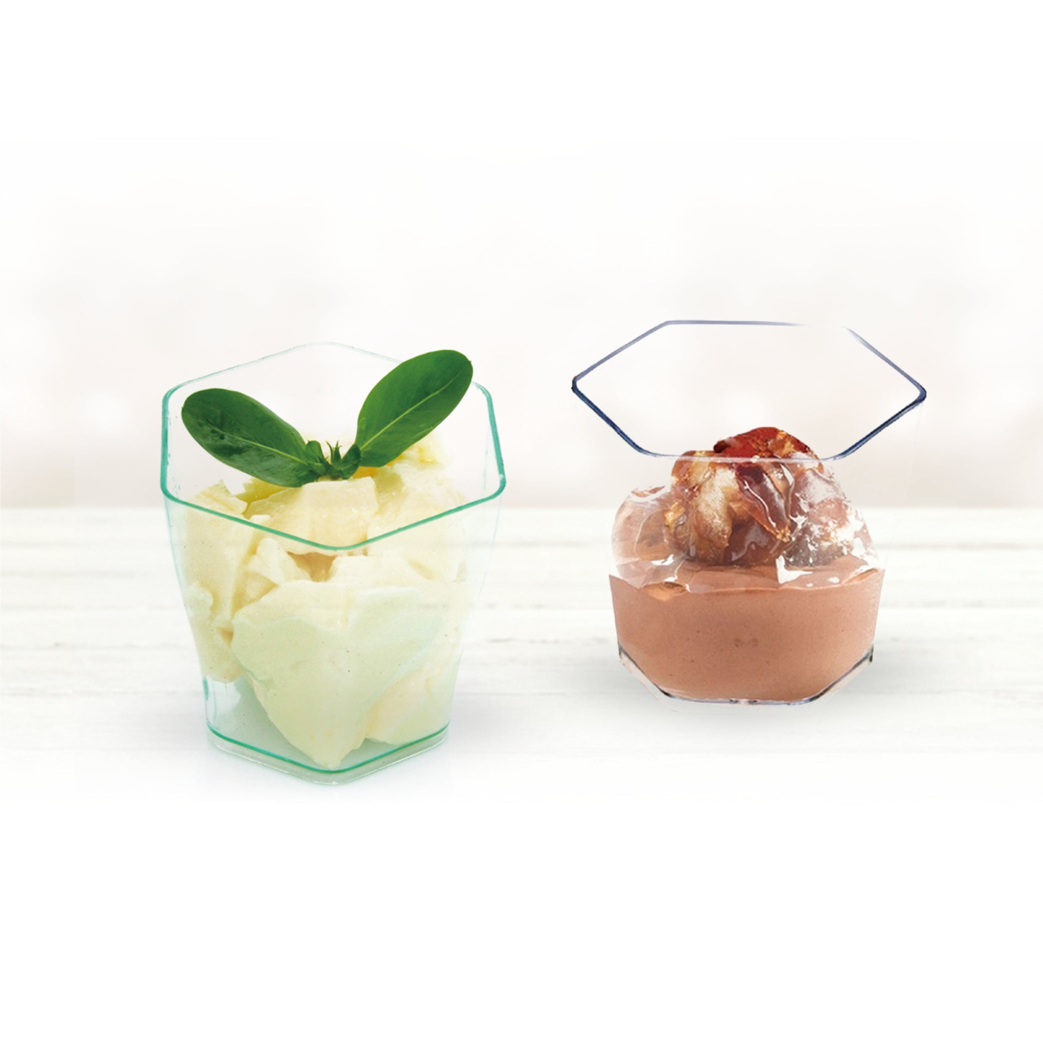 2 oz. Clear Mini Plastic Hexagon Cups - Pack of 10 | Perfect for Cocktails, Desserts, Party Favors & DIY Crafts