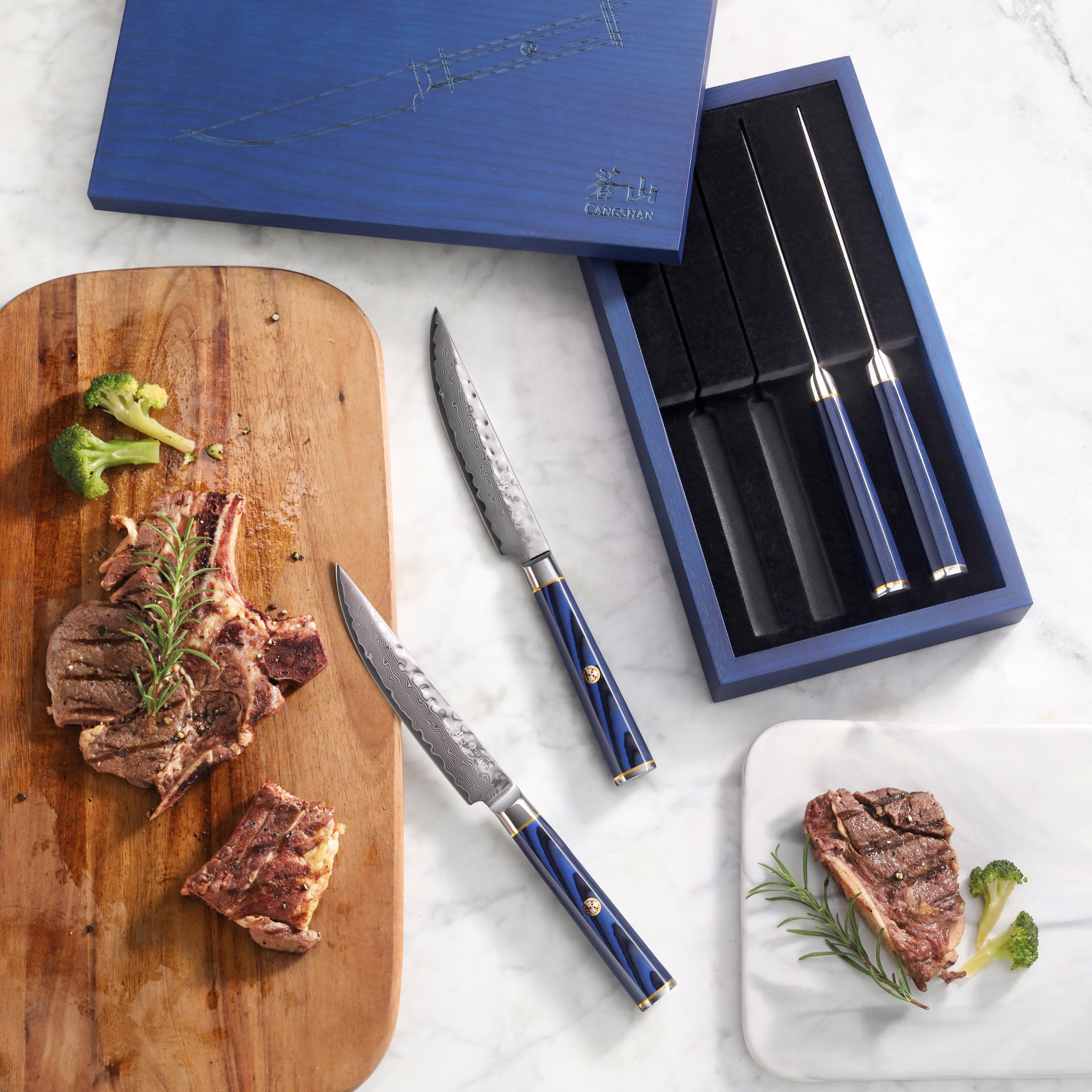 Premium 4-Piece Steak Knife Set - Ultra Sharp Stainless Steel Blades for Perfect Cuts - Ideal for Grilling, BBQ, and Fine Dining at Home