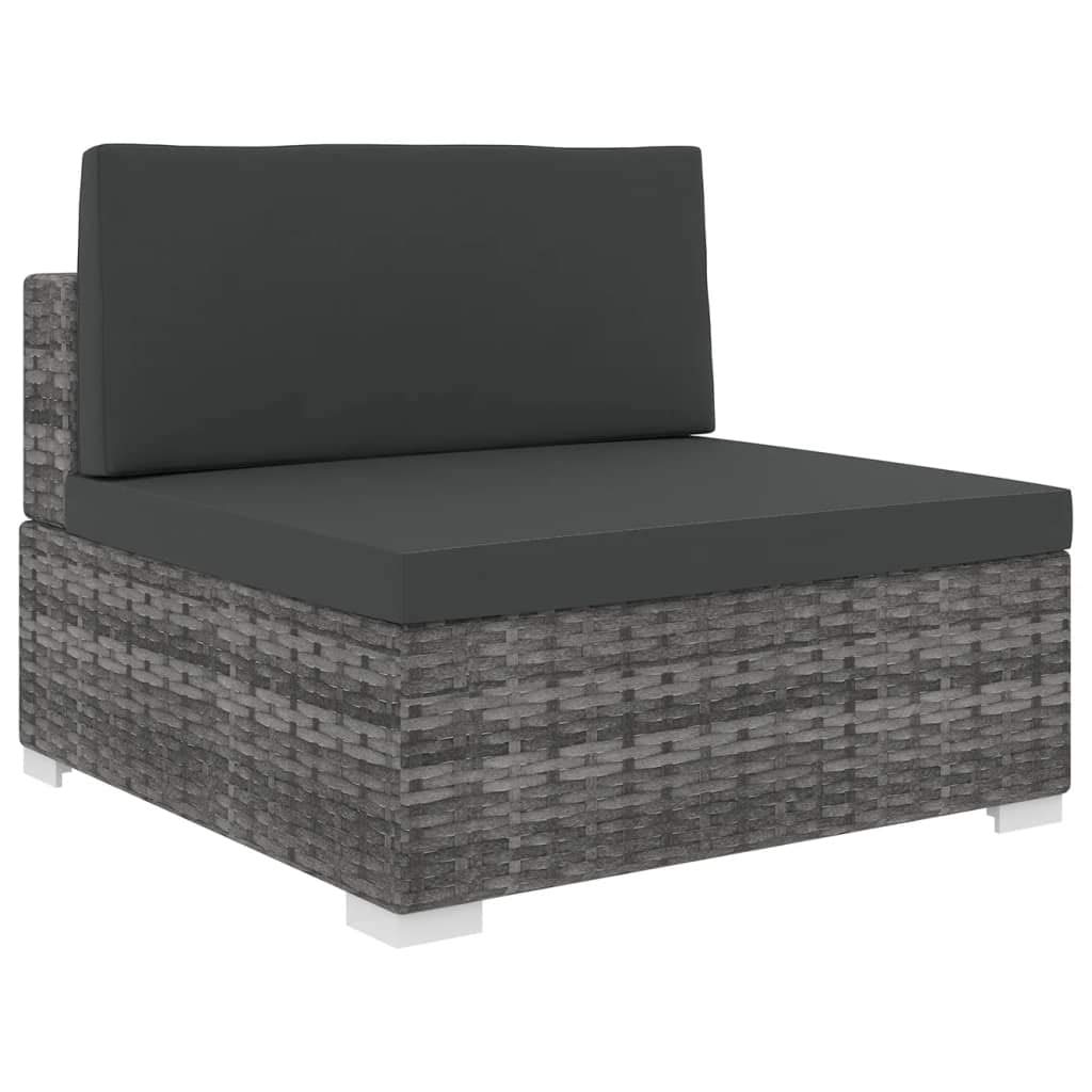 vidaXL Modern Outdoor Furniture Set - Patio Conversation Sofa with Removable Cushions, Poly Rattan Sectional Garden Couch for Backyard, Lawn & Garden | Perfect for Outdoor Relaxation, Entertaining Guests & Lounging