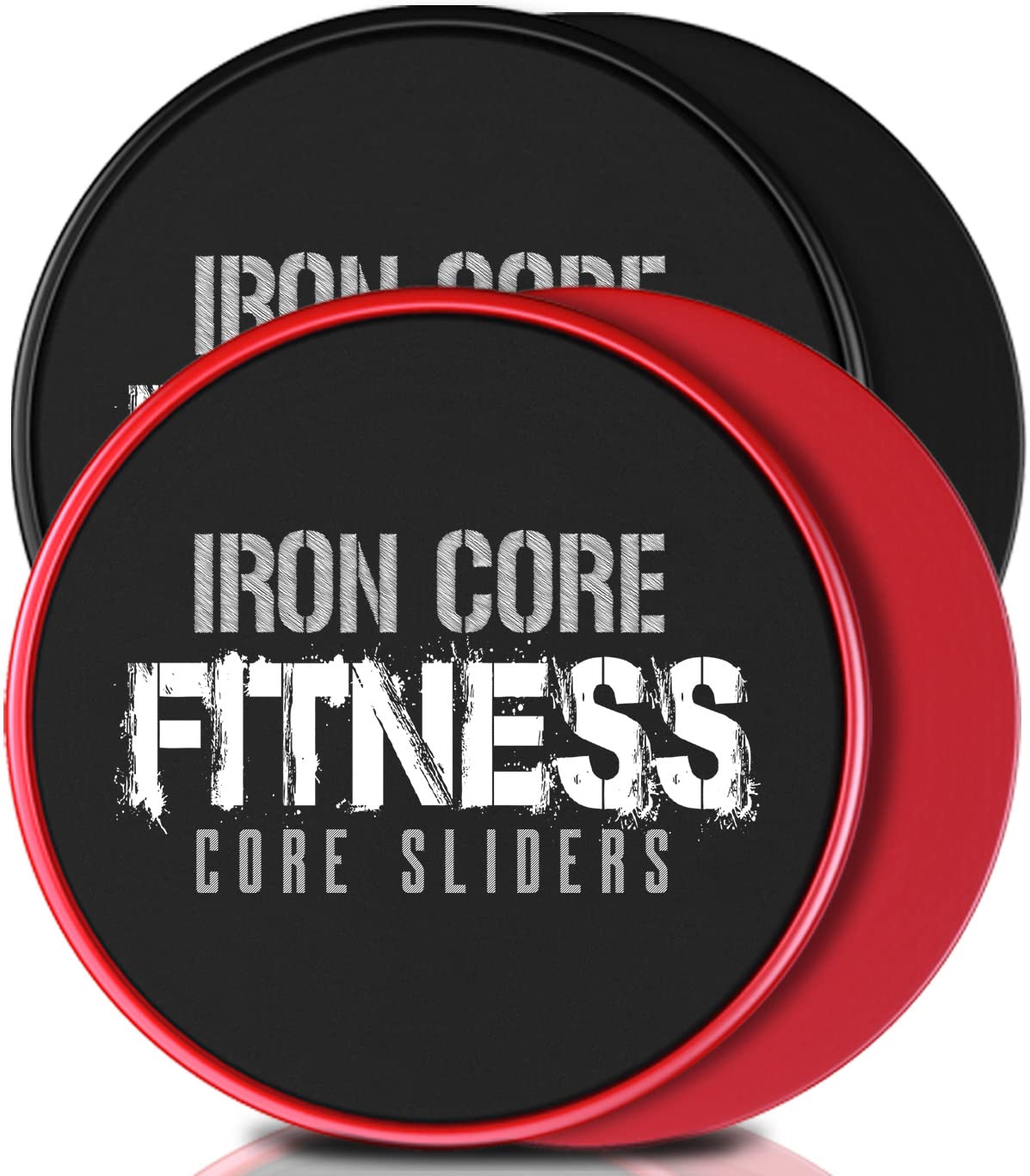 Core Sliders for Fitness - 2 Pack (1 Black & 1 Red) - Exercise Sliding Discs for Home Workouts, Gym Training & Group Fitness - Perfect for Personal Trainers & Core Exercises