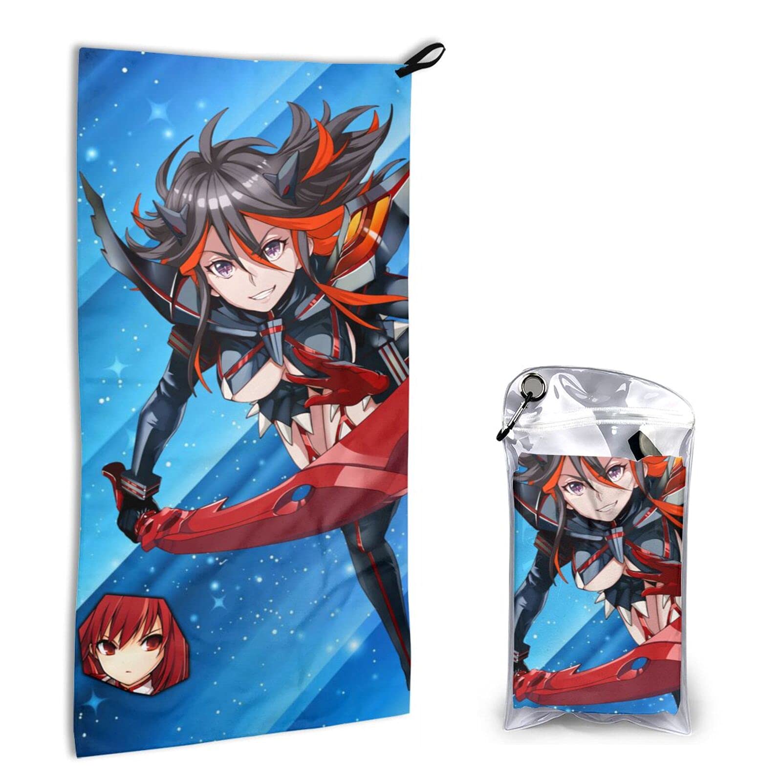 Kill La Kill Anime Ryuuko Matoi Beach Towel - 31.5x15.7 Inch Quick Dry Bath Towel for Swimming, Yoga & Gym | Lightweight & Absorbent
