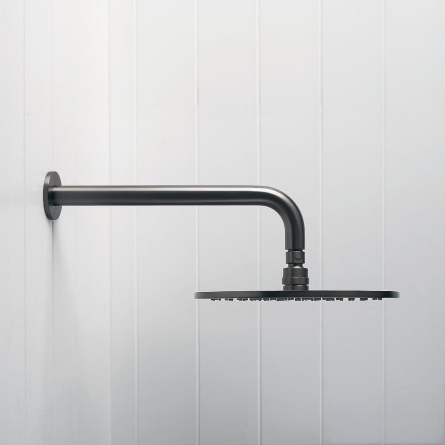 Wall Mount Shower Arm and Head Set - 250mm Gunmetal Finish for Bathroom & Spa | Perfect for Modern and Luxury Showers