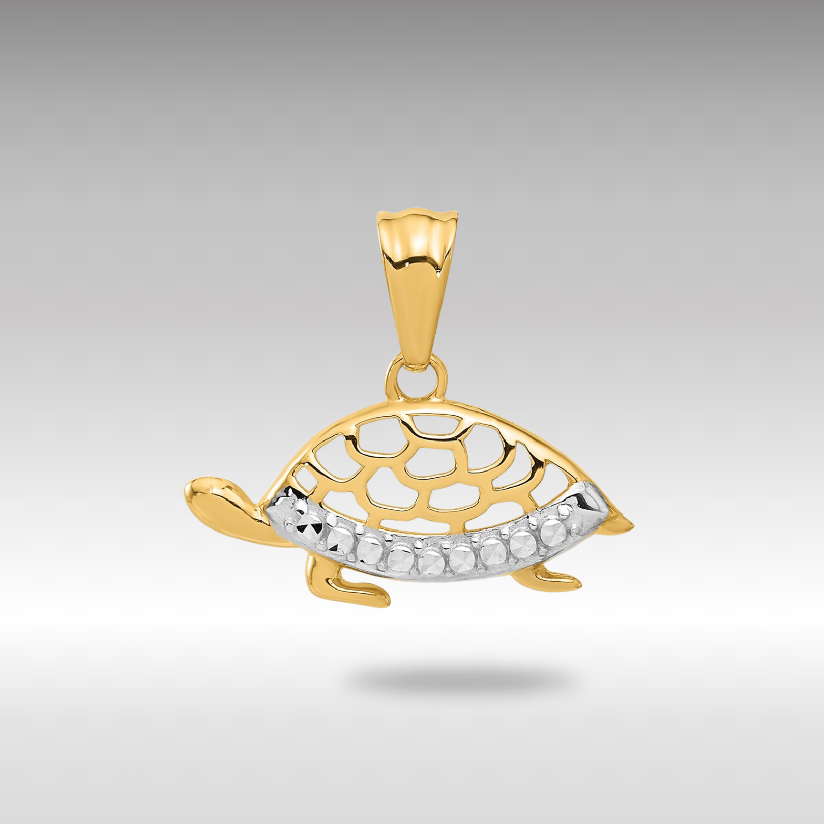14K Gold Diamond-Cut Turtle Pendant Necklace for Women - Elegant Jewelry Gift for Birthday, Anniversary & Everyday Wear