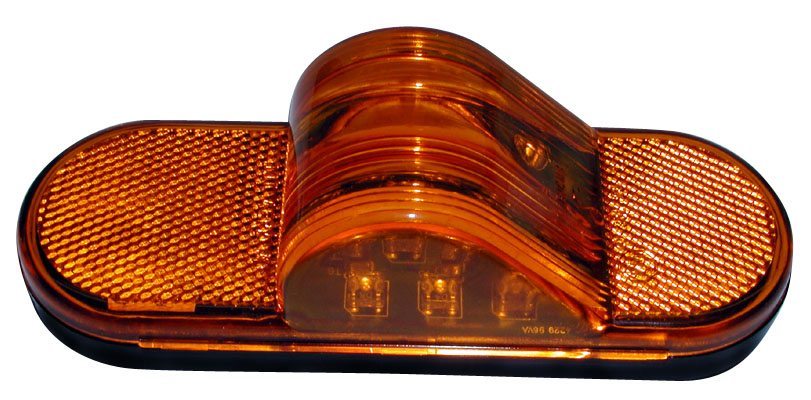 Piranha® LED 350A P Amber Warning Light with Plug - Mid Turn Oval Amber Strobe Light for Emergency Vehicles, Construction Trucks, and Off-Road Safety