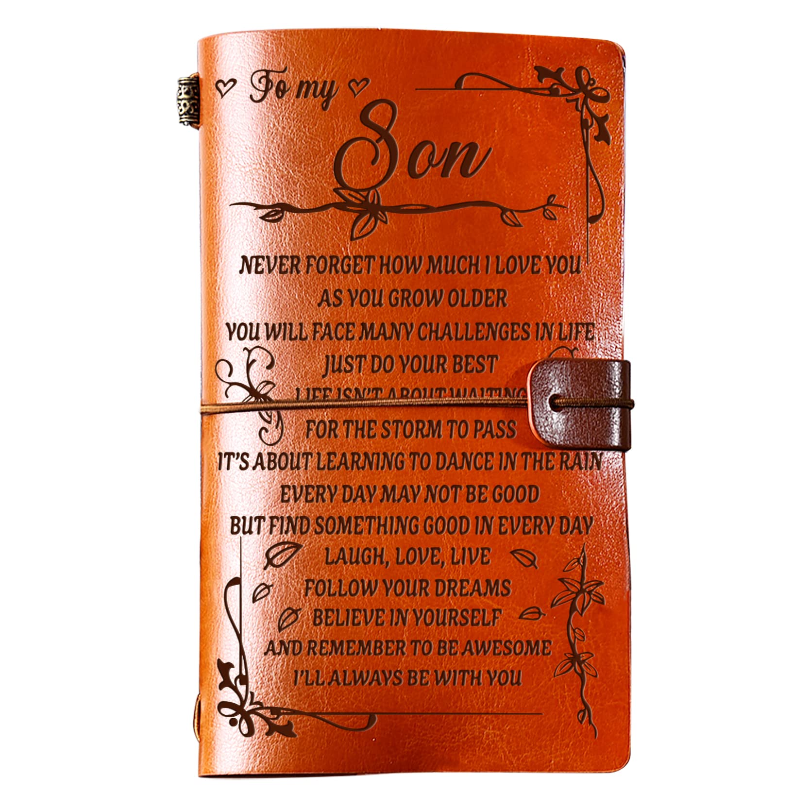 PRSTENLY Leather Journal for Son - 140 Page Refillable Notebook, Thoughtful Birthday & Christmas Gift from Parents | Perfect for Journaling, Memory Keeping & Special Occasions
