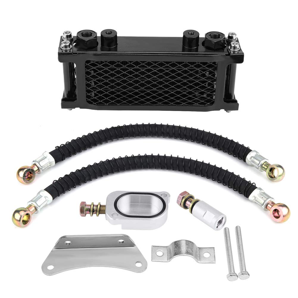 Duokon Aluminum Motorcycle Oil Cooler Radiator Kit - Compatible with Honda MSX125 & YG125 - High Performance Engine & Transmission Cooling System for Enhanced Riding Experience - Perfect for Off-Road, Racing & Long-Distance Motorcycle Adventures