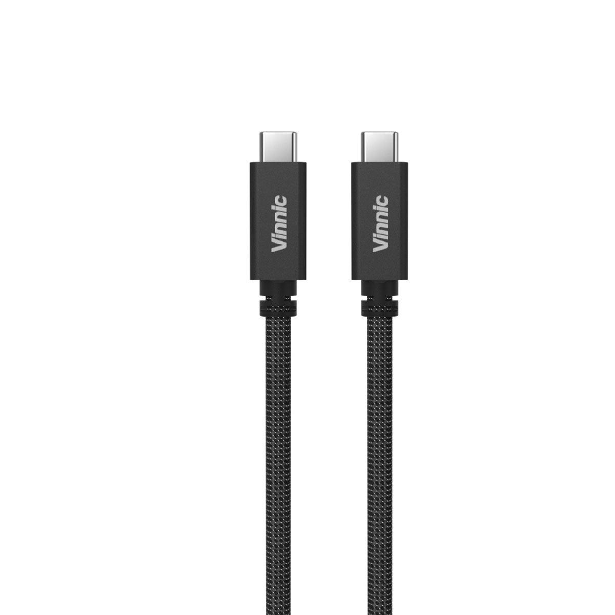 Vinnic 8K 100W USB4 USB C to USB C Fast Charging Cable - High-Speed Data Transfer for MacBook Pro, iPad Pro, Galaxy S23 & More - Perfect for Home, Office & Travel Charging