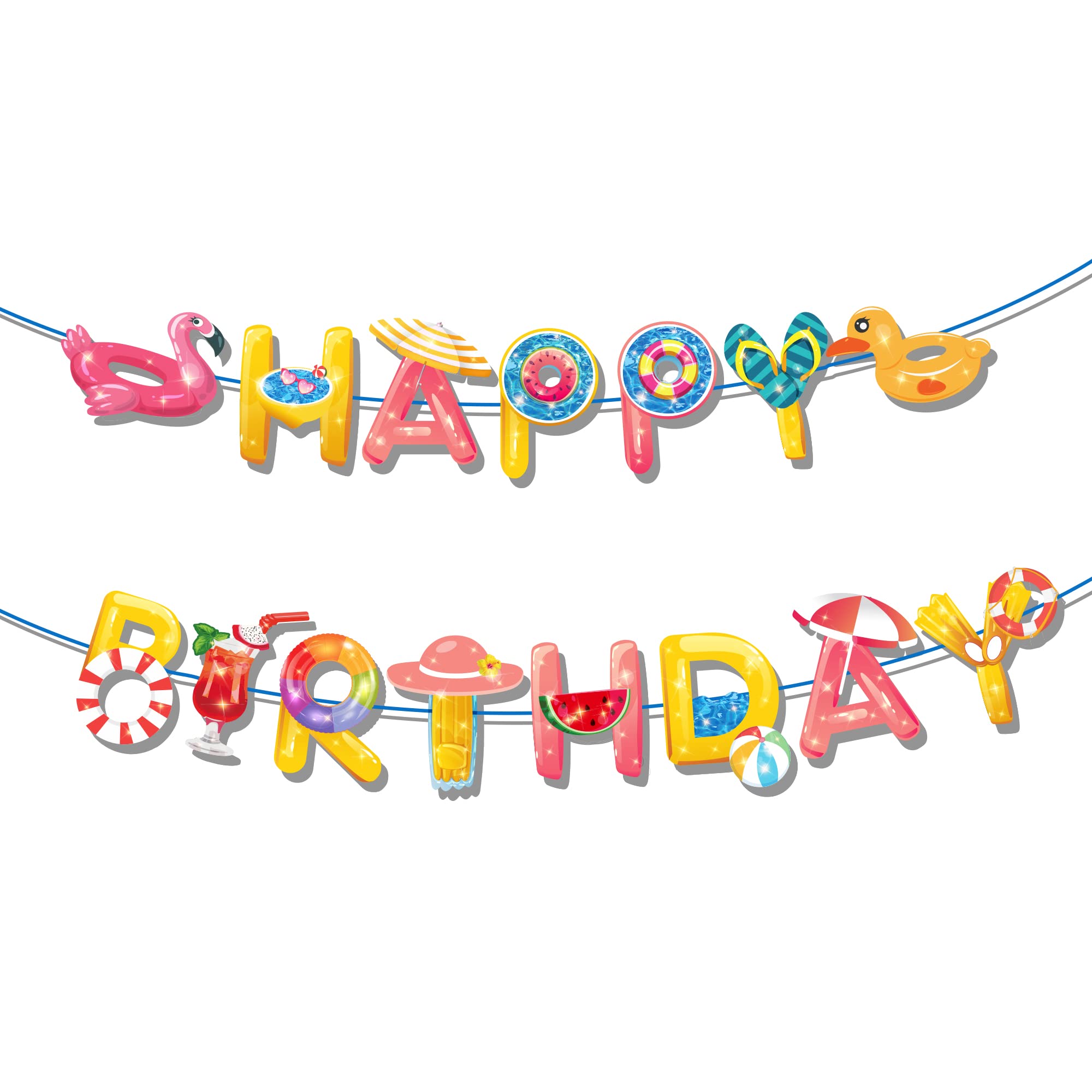Happy Birthday Pool Banner - Summer Swimming Party Decorations for Birthdays, Baby Showers & Pool Parties | Waterproof, Durable & Vibrant Designs for Outdoor & Indoor Celebrations
