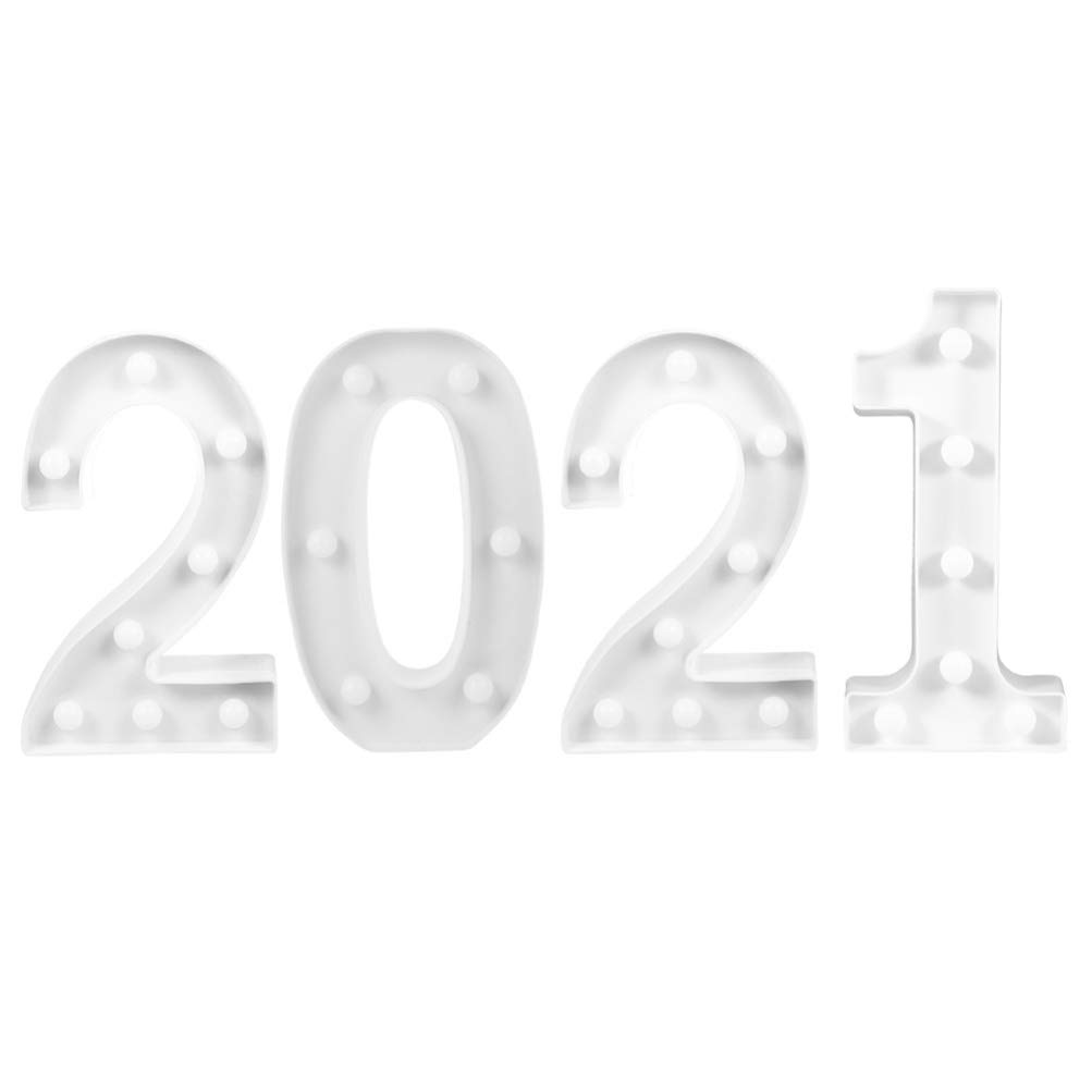 Jojofuny LED Number Lights 2021 - Light Up Marquee Sign Lamp for Home Decor, Night Light, Table Ornament | Perfect for New Year, Wedding, Birthday, Graduation Party Decorations & Holiday Celebrations