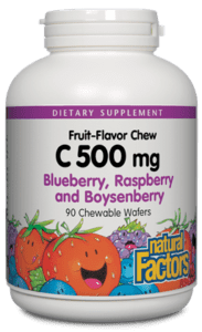 Vitamin C 500mg Chewable Tablets - Natural Fruit Flavor - Immune System Support - Daily Supplement for Adults & Kids - Perfect for Travel, Work & School