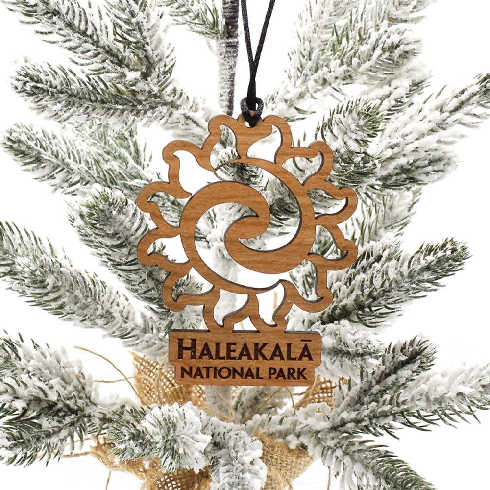 Haleakalā National Park Sun Wood Ornament - Handmade Hawaiian Souvenir, Home Decor, Wall Hanging for Living Room, Bedroom & Office - Perfect Gift for Nature Lovers & Travel Enthusiasts