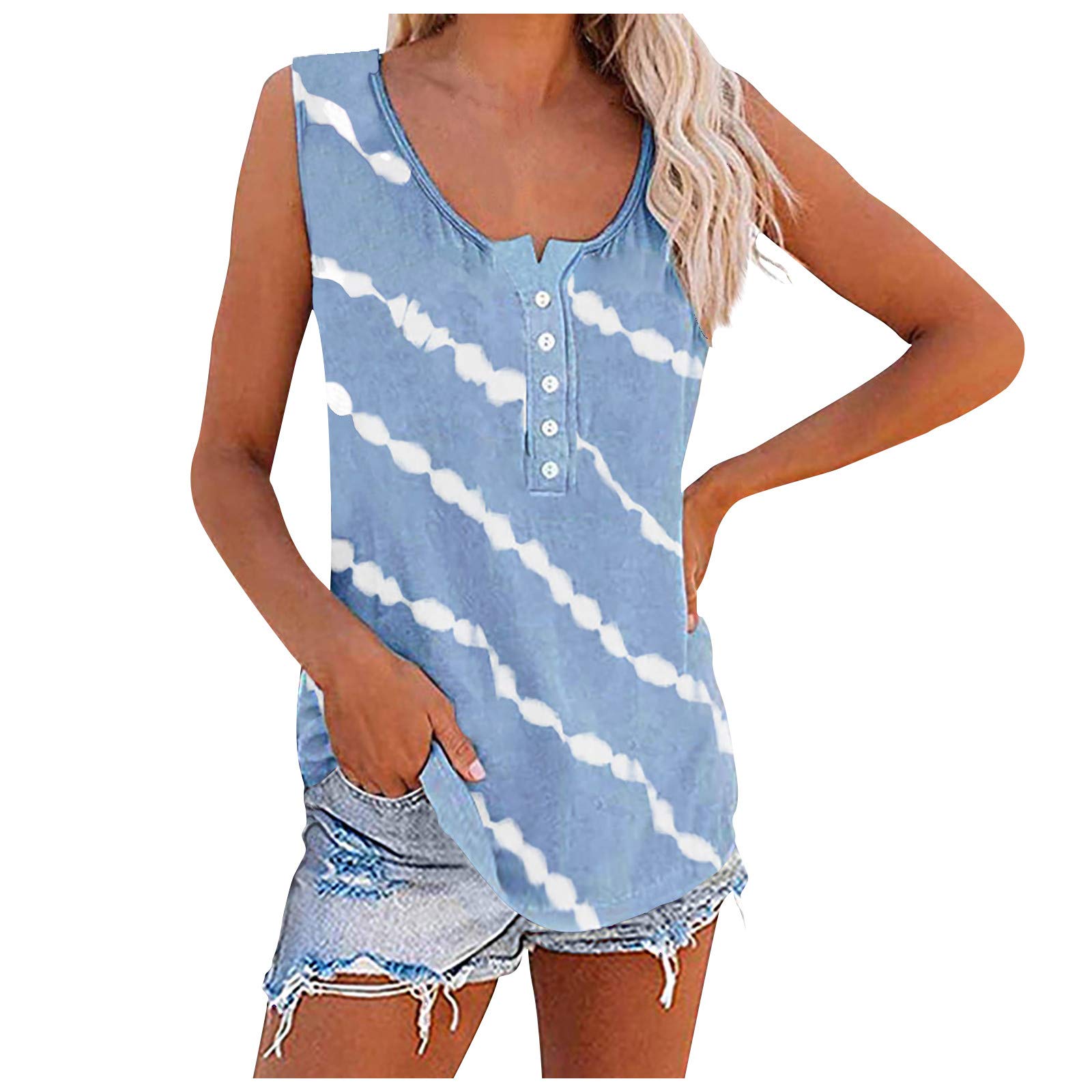 Tie-Dye Tank Tops for Women - Sleeveless Workout & Beach Shirts
