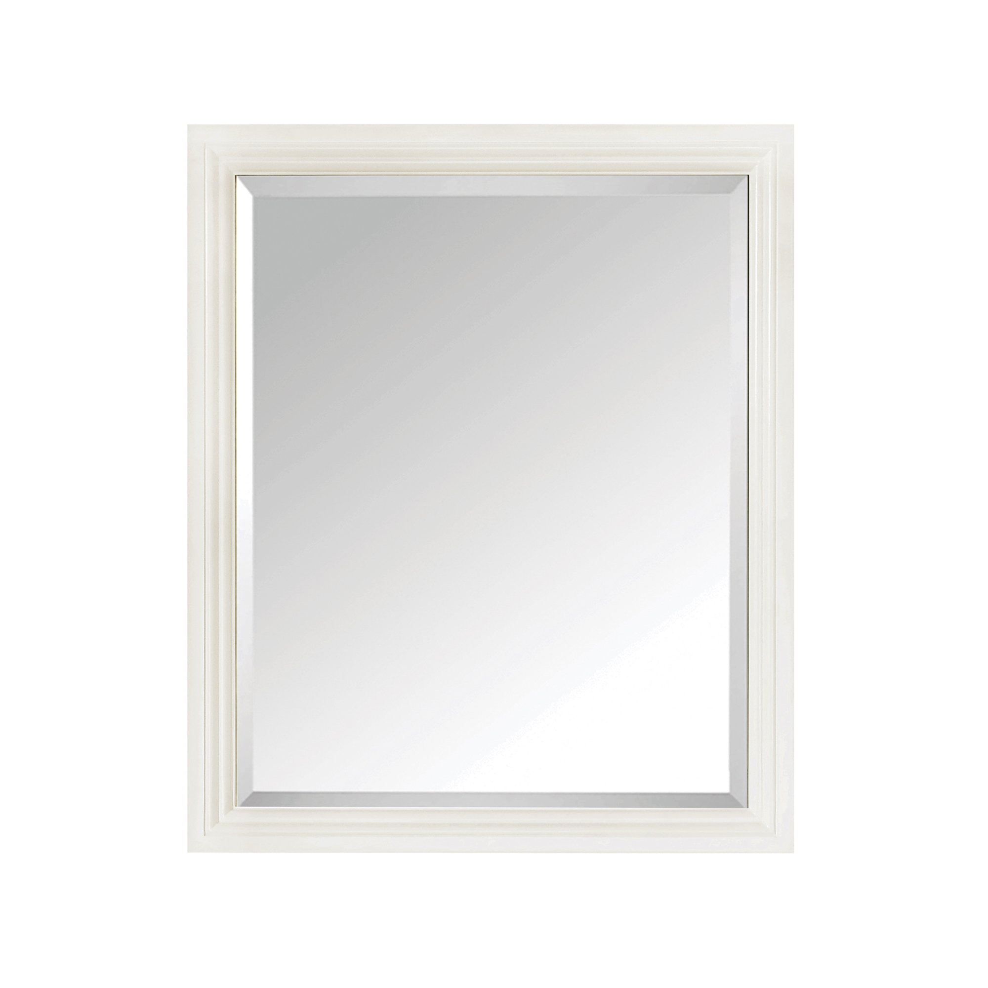 Thompson 28-Inch French White Wall Mirror - Elegant Oval Bathroom Vanity Mirror for Bedroom, Living Room & Entryway Decor