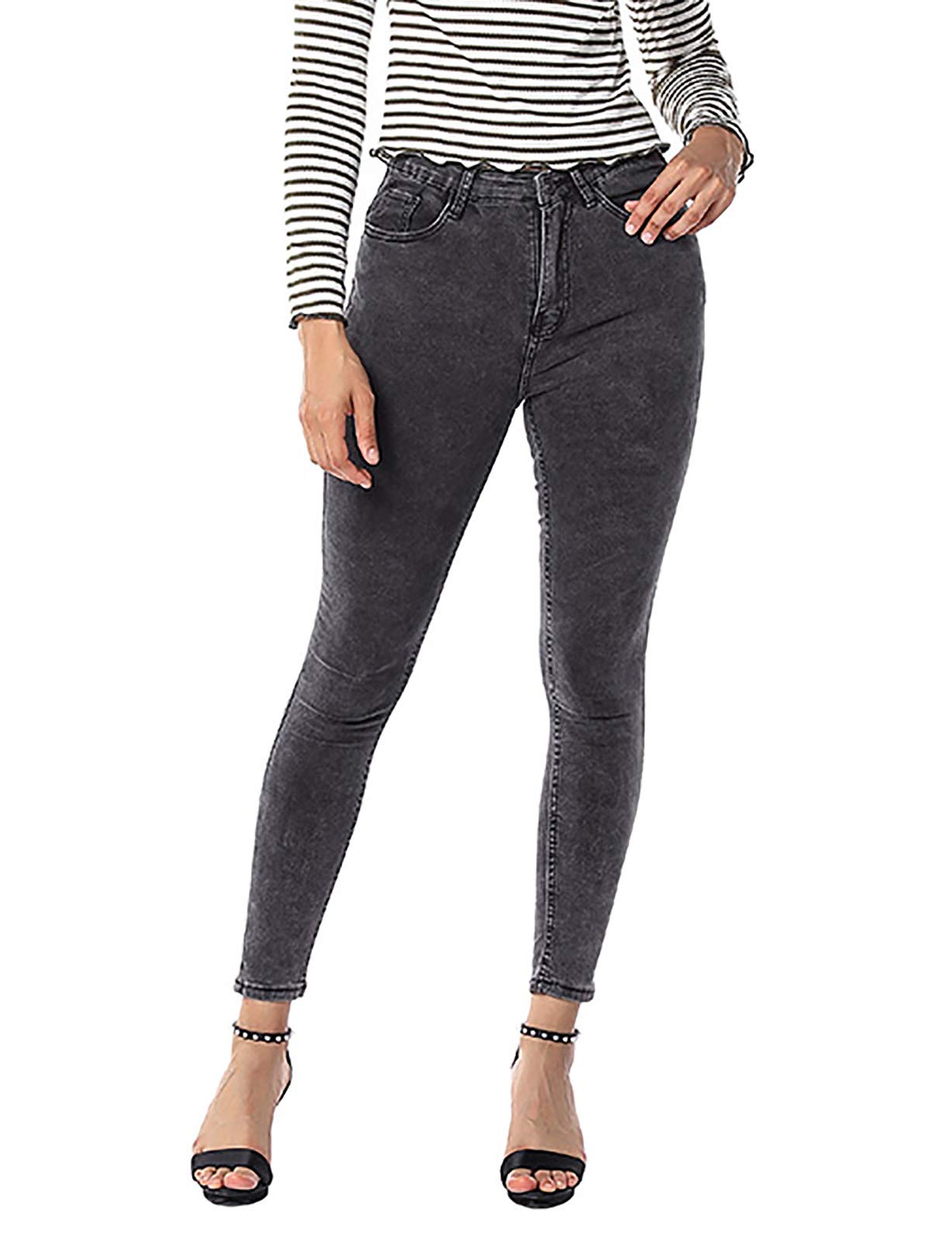 Chicrechery Women's Skinny Stretch Jeans - Mid Rise Slim Fit Ankle Jeans for Women | Comfortable & Stylish | Perfect for Work, Casual Outfits & Everyday Wear