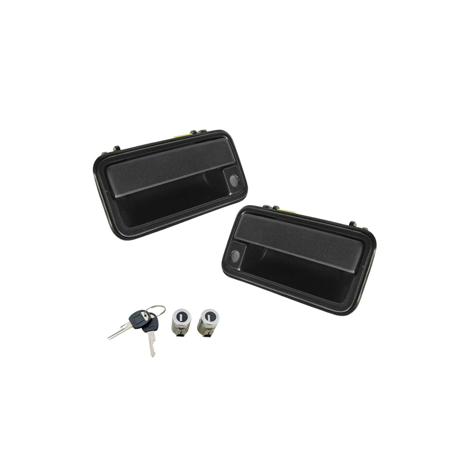 TOTMOX Black Front Exterior Door Handle with Lock Cylinder Kit - Compatible with CK Truck - Perfect for Replacement, Repair & Enhanced Security