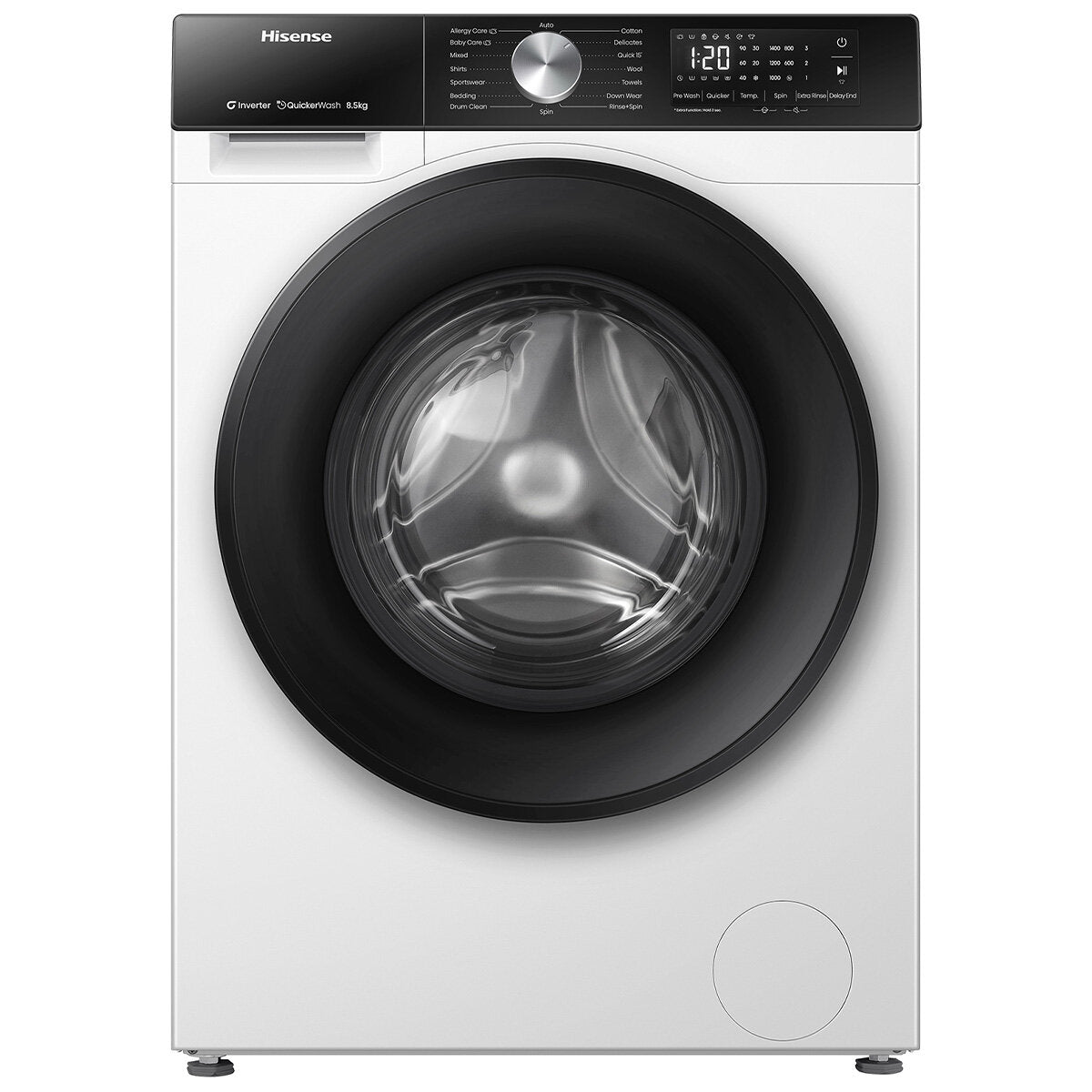 Hisense 8.5kg Series 3 Front Load Washing Machine HWF3S8514 - Energy Efficient, Quiet Operation for Apartments & Small Homes - Perfect for Laundry Rooms & Compact Spaces
