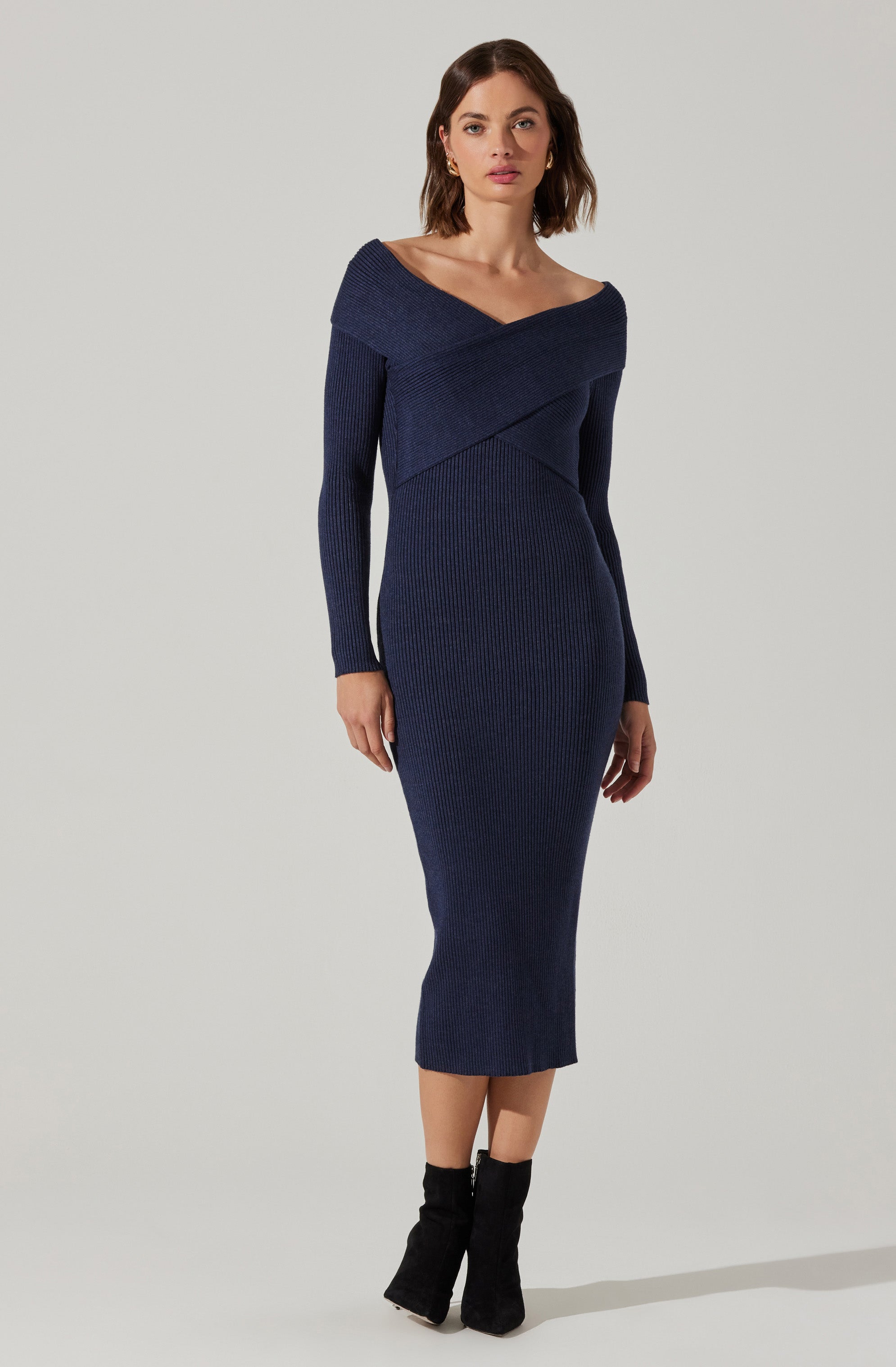 Annona Midi Sweater Dress for Women | Cozy Knit Tunic Dress | Fall Winter Fashion | Perfect for Office, Date Night & Casual Outings