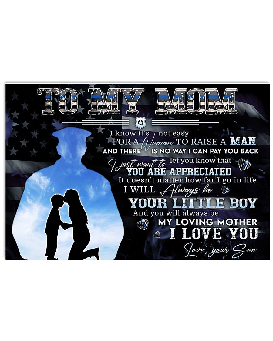 Debra Benn Blue - To My Mom Poster, Unframed 24x36in, Mother's Day Gifts, Birthday Gift for Mom, Mother Daughter Gift, Perfect for Living Room, Bedroom, or Office Decor