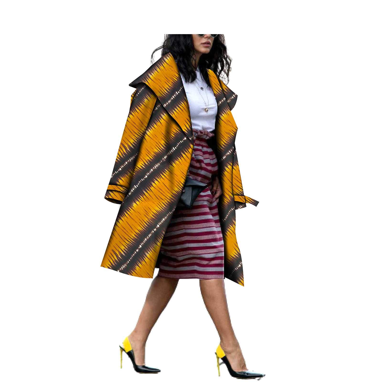 African Print Women's Long Jacket - Ankara Wax Dashiki Coat with Elegant Embroidery | Perfect for Parties, Weddings, and Cultural Events