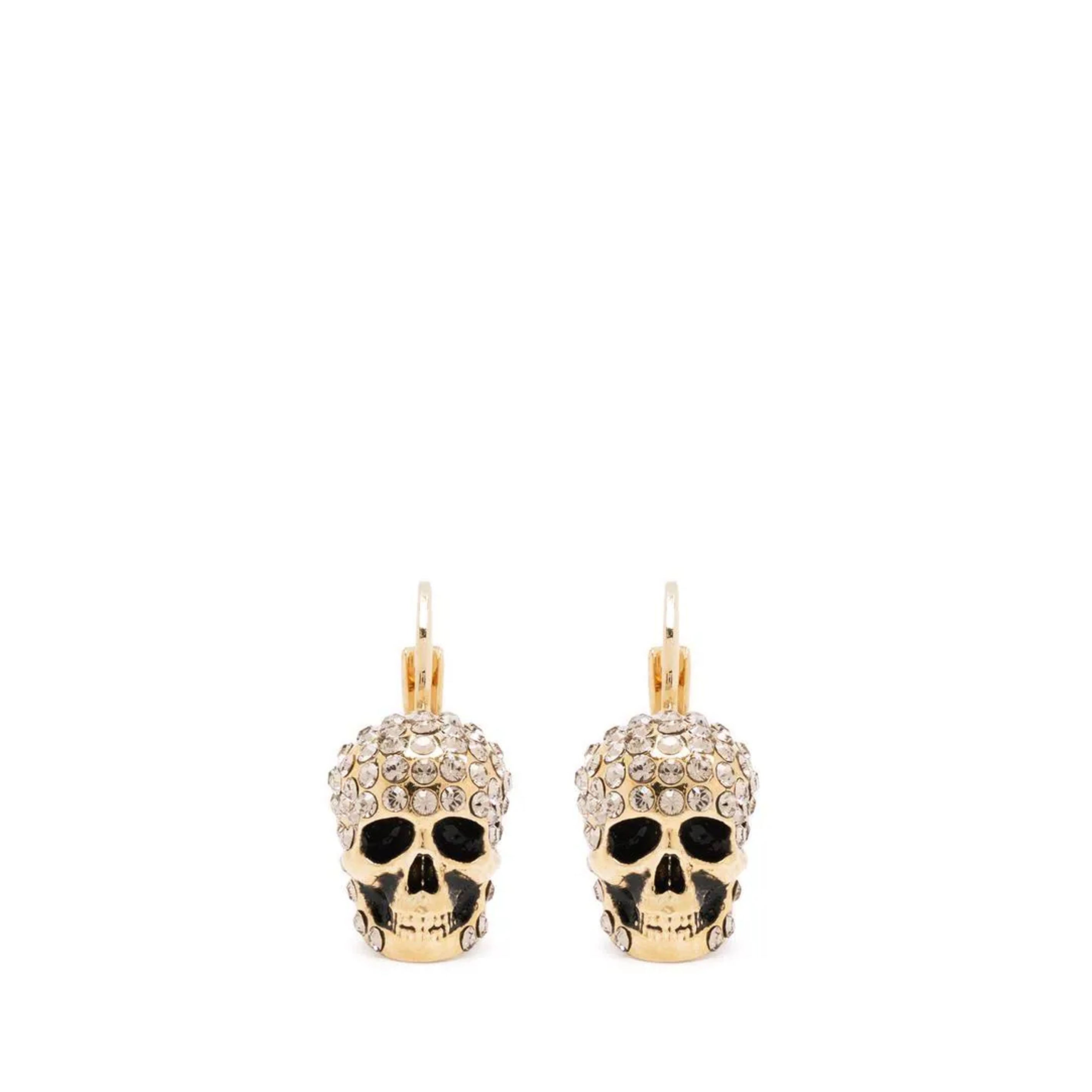 14K Gold Pave Mini Skull Hoop Earrings for Women - Gothic Punk Jewelry for Everyday Wear & Halloween Costume Accessories