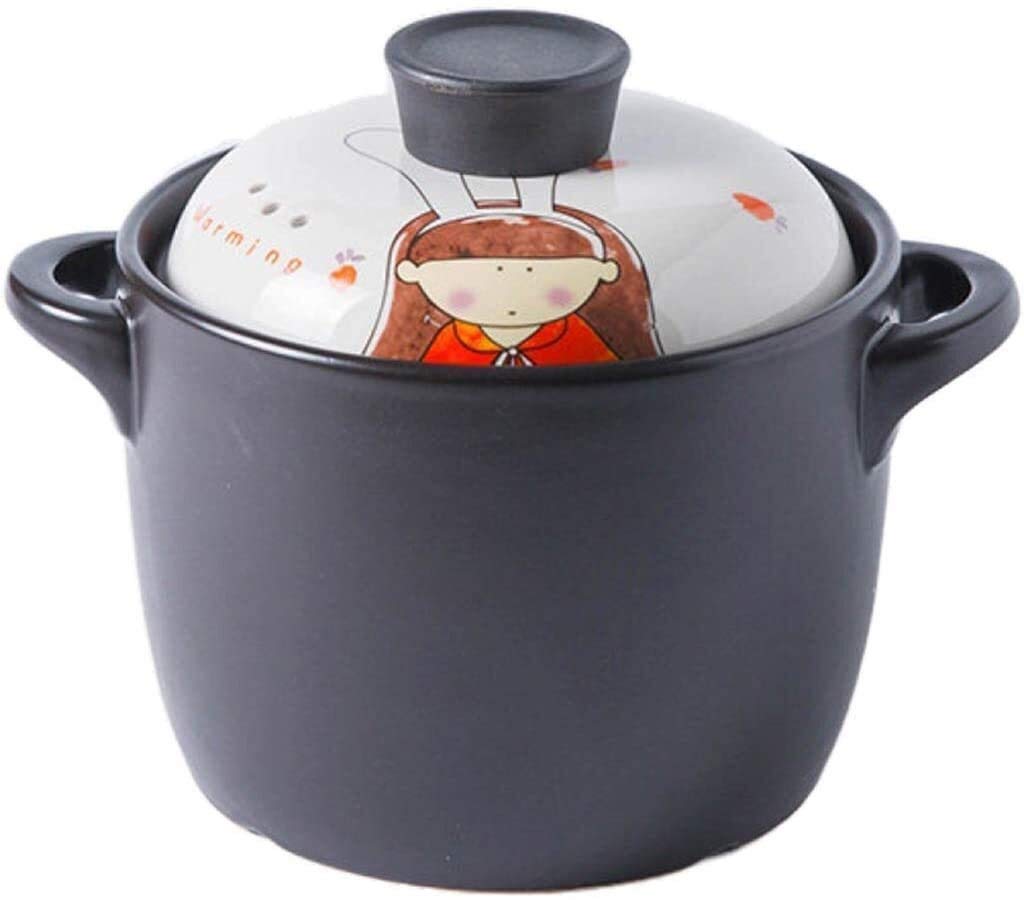Premium Non-Stick Ceramic Casserole Dish with Lid - Heat-Resistant Clay Pot for Stews, Soups & Baking - Perfect for Oven, Stovetop & Serving (Round Design, 3QT Capacity)