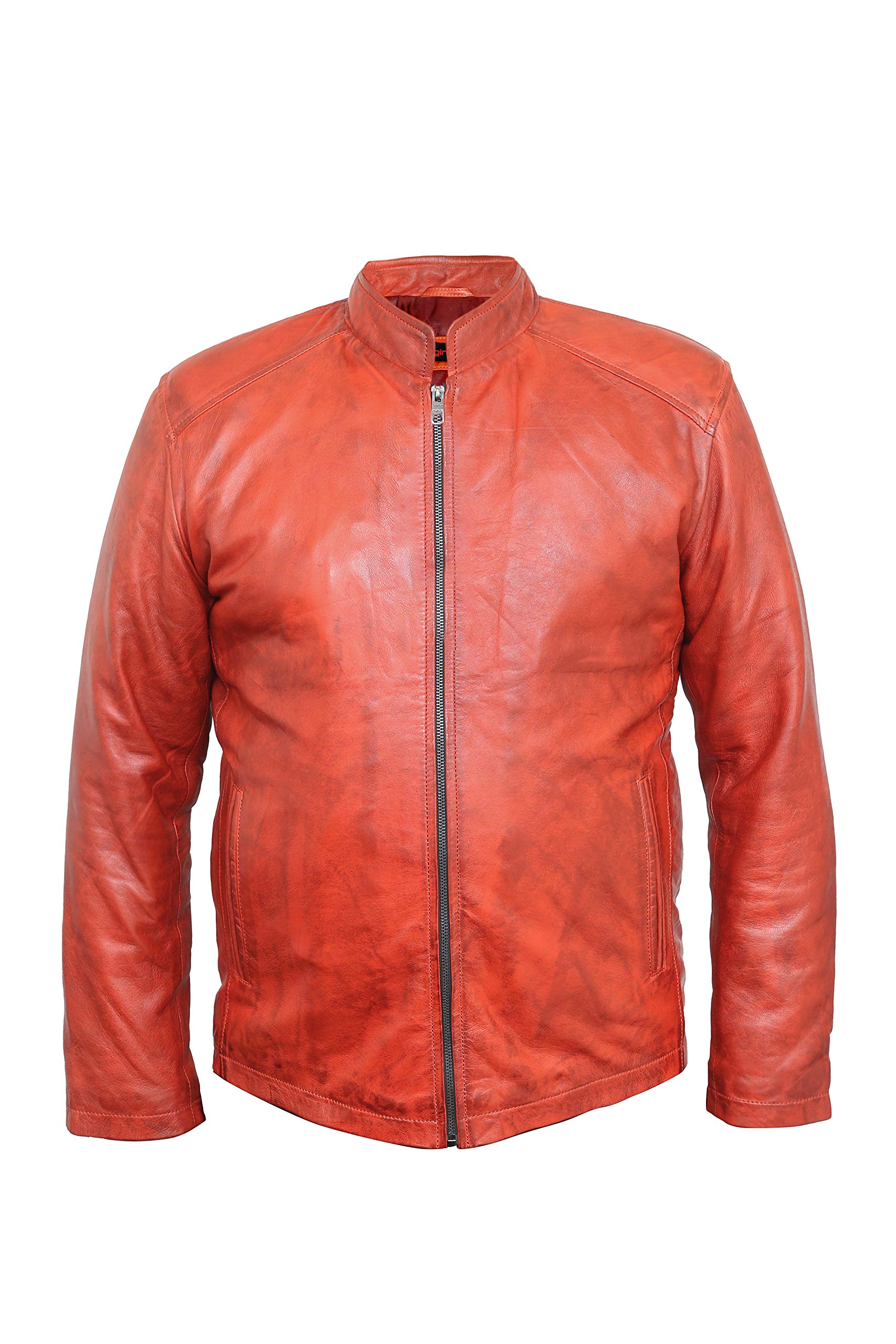 Premium Men's Genuine Leather Jacket - Classic Biker Style, Durable & Stylish - Perfect for Motorcycle Riding, Casual Outfits & Winter Fashion