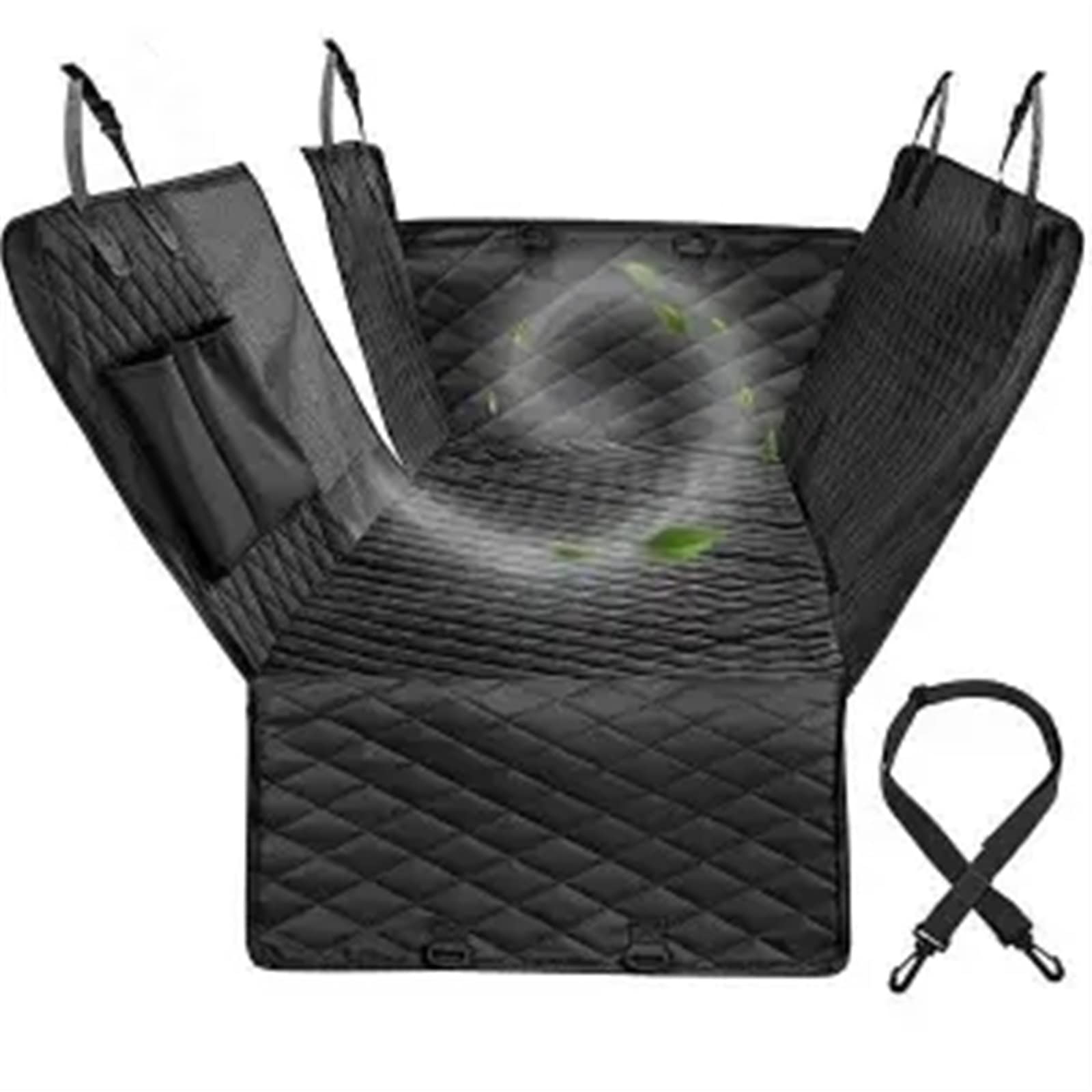 Premium Pet Car Seat Cover - Waterproof Dog Travel Mat & Hammock for Back Seat Protection - Durable 147x137cm Black Cushion for Safe & Comfortable Car Rides with Pets - Ideal for SUVs, Sedans & Road Trips