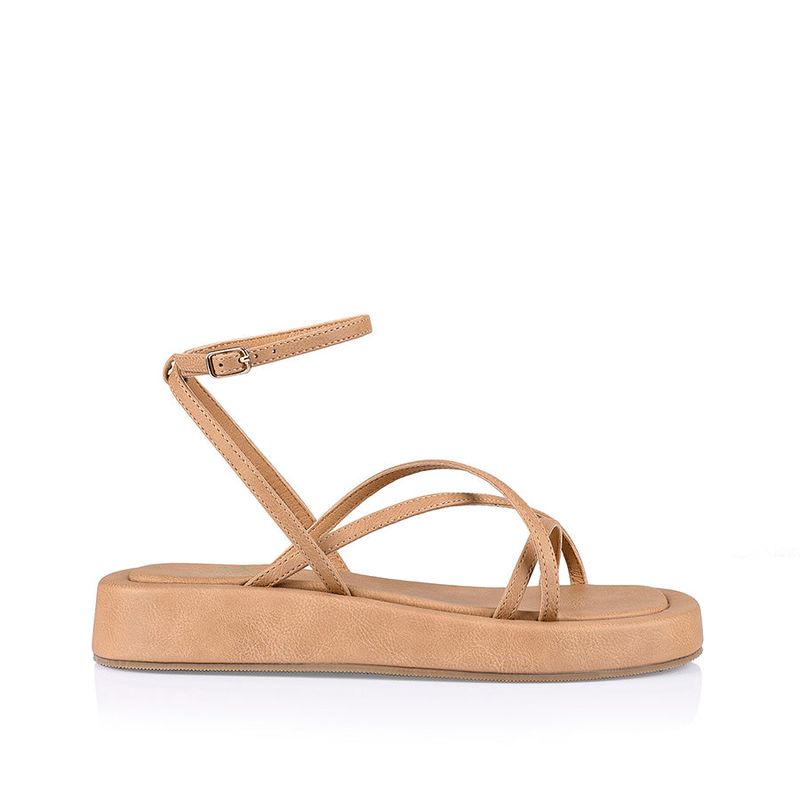 Bondi Flatform Sandals for Women - Comfortable Caramel Softee Summer Beach Slides | Perfect for Vacation, Poolside, and Casual Outfits