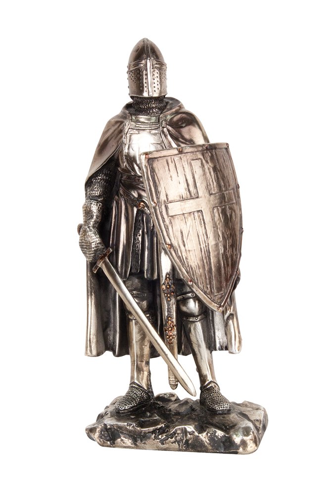 Crusader Knight Statue - Medieval Home & Office Decor - Perfect for History Lovers, Bookshelf Display, and Medieval Themed Gifts
