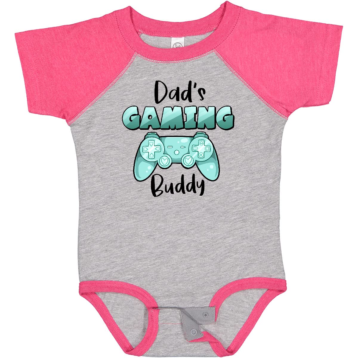 Inktastic Dad's Gaming Buddy - Aqua Controller Baby Bodysuit | Cute Gamer Onesie for Newborns & Infants | Perfect Gift for Gaming Dads & Baby Showers